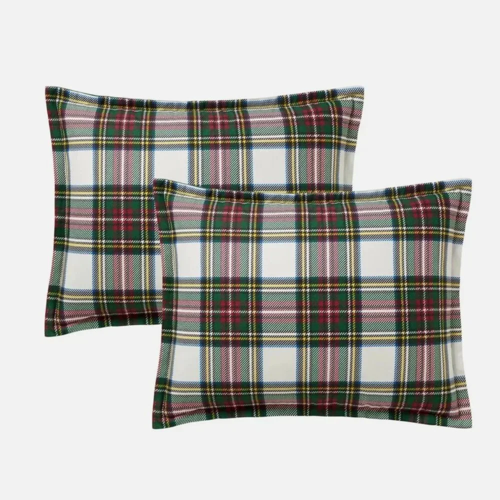 NWT Hallmark Flannel Plaid Comforter Set QUEEN